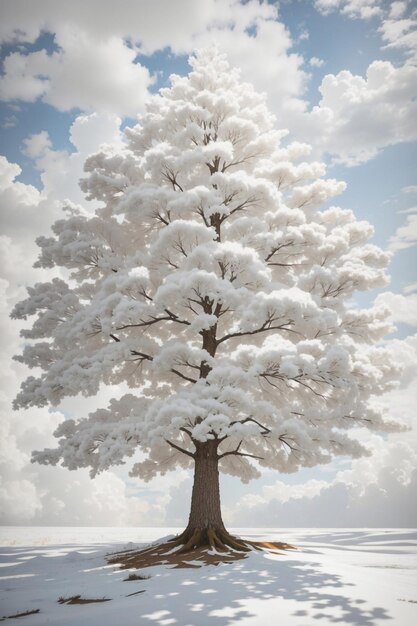 Photo yellow tree white tree