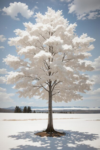 Yellow tree white tree