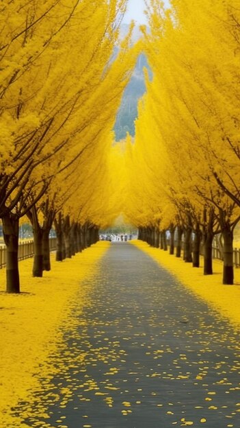 a yellow tree with the word  do not enter  on the right