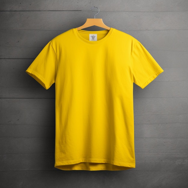 Yellow Tshirt Mockup on dynamic plain background Shirt mockup set yellow tee shirt mockup front