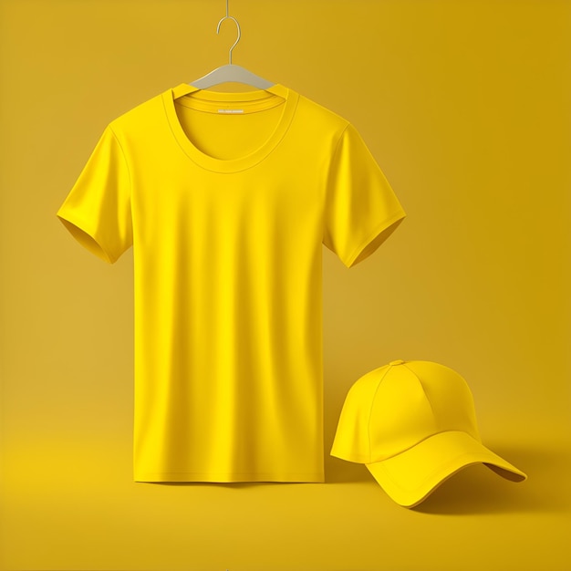 A yellow tshirt mockup