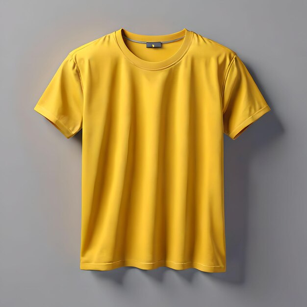 A yellow tshirt with a blank background