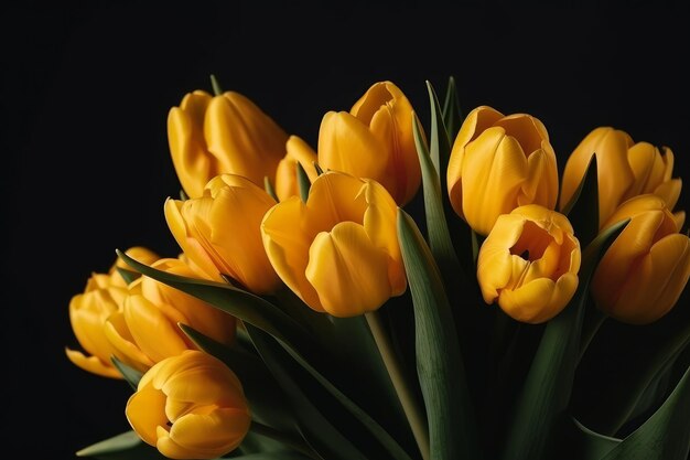 Yellow tulip background Illustration AI GenerativexA