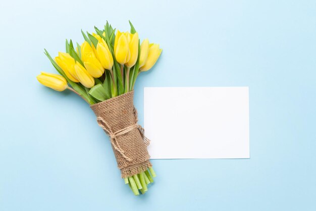 Yellow tulip flowers bouquet