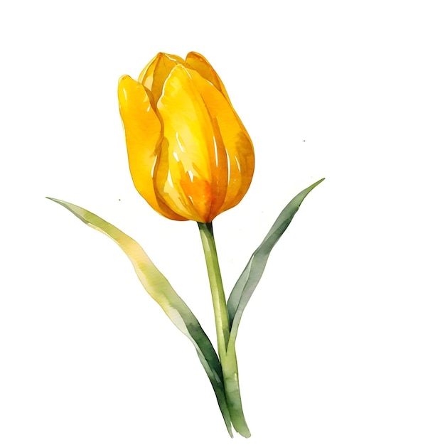 a yellow tulip with the word tulips on it