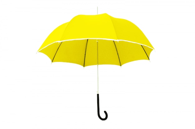 Желтый зонт, изолированные на белом фоне