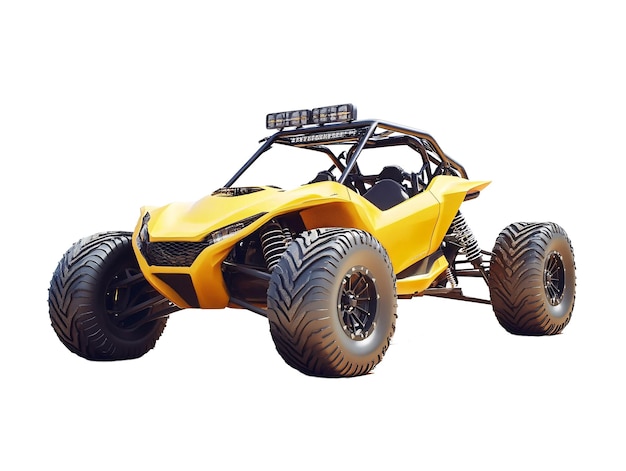 a yellow vehicle with large tires