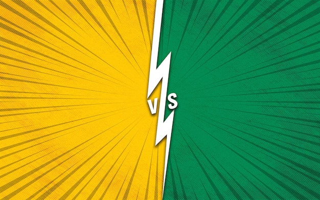 yellow versus green rays comic zoom colorful cartoon background