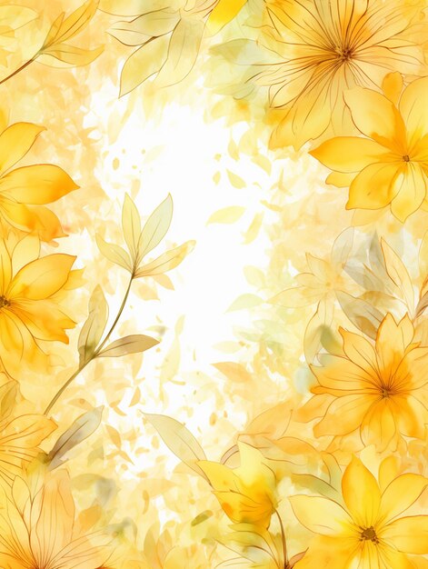 Photo yellow vintage background ornamental flowers