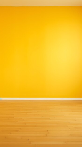 A yellow wall in a room