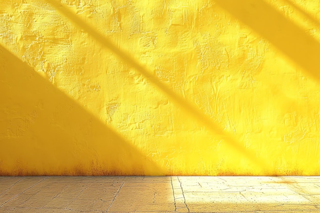 Yellow wall with drop shadow and light for background banner template