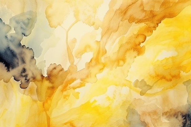 Yellow watercolor abstract background