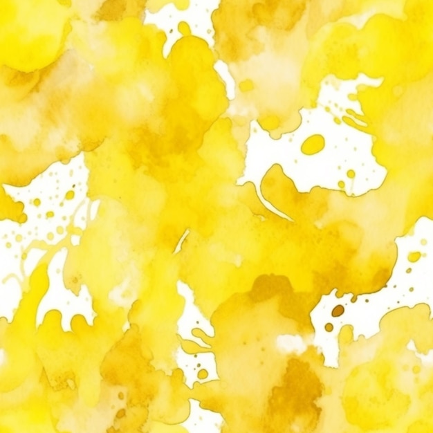 Photo yellow watercolor paint splashs on a white background generative ai