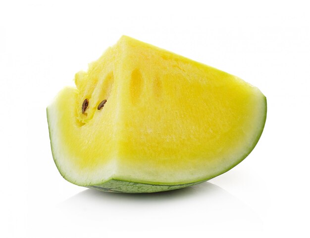 Yellow watermelon isolated on white