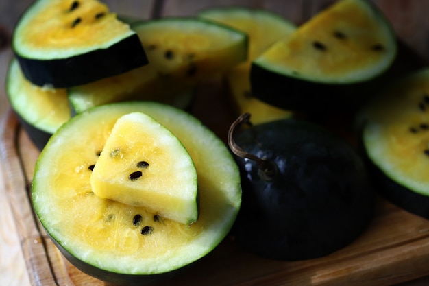 Yellow watermelon slices