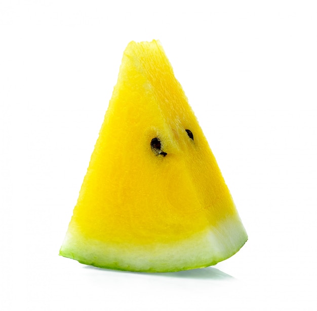 Yellow watermelon on white isolated