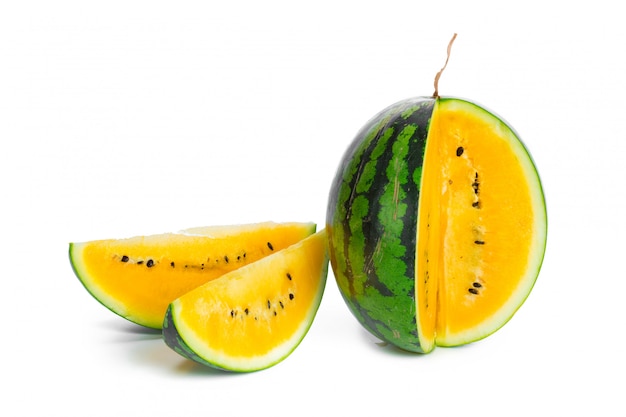 Yellow watermelon on white 