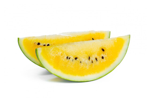 Yellow watermelon on white 