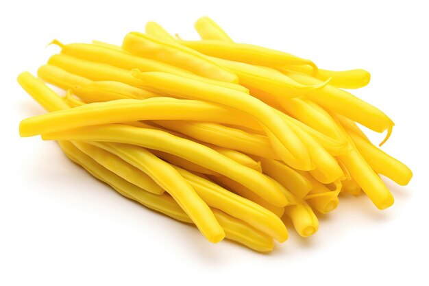 Yellow Wax Beans Closeup On White Background