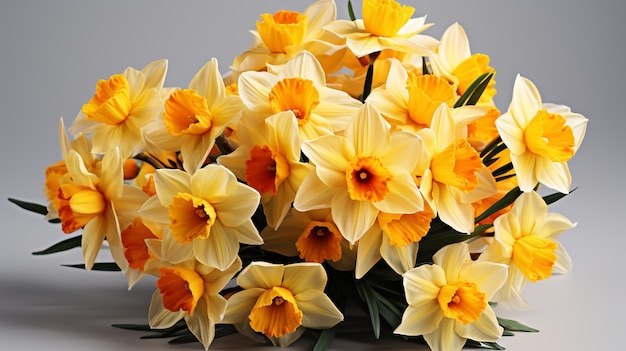 yellow and white daffodils in the vase