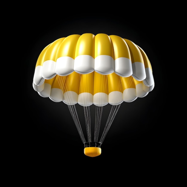 Photo a yellow and white parachute