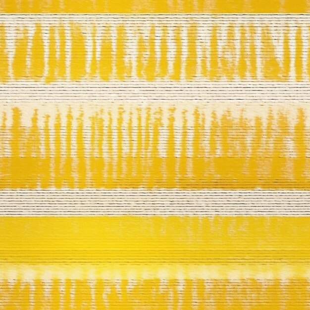 Yellow and white striped fabric with a pattern of vertical lines generative ai