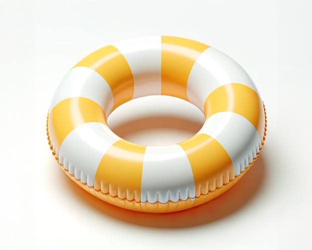 여름 즐거움을 위한 노란색 과  ⁇ 색 줄무 ⁇  가 있는 부풀이 수영장 플로트