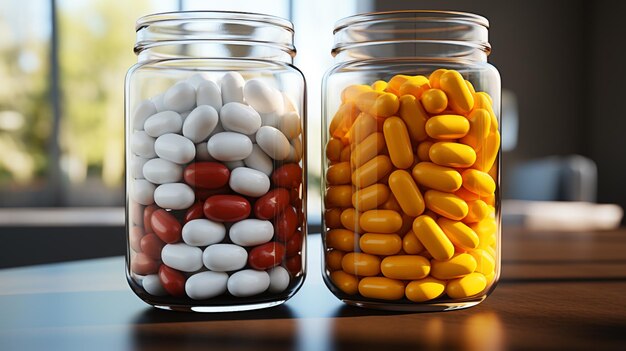 Yellow and white supplement pills