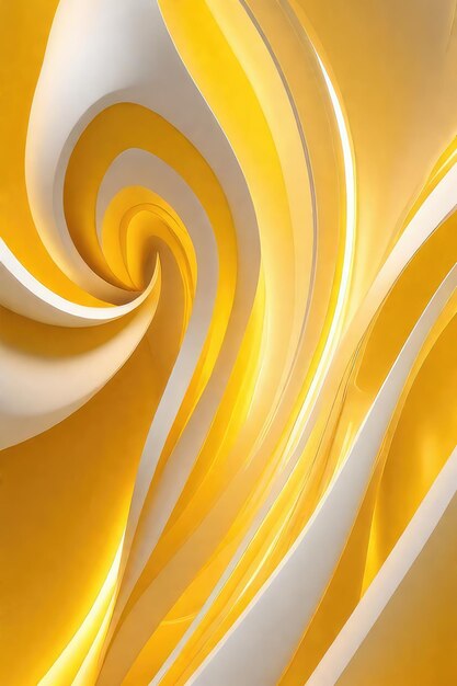 Photo yellow and white waves abstract background