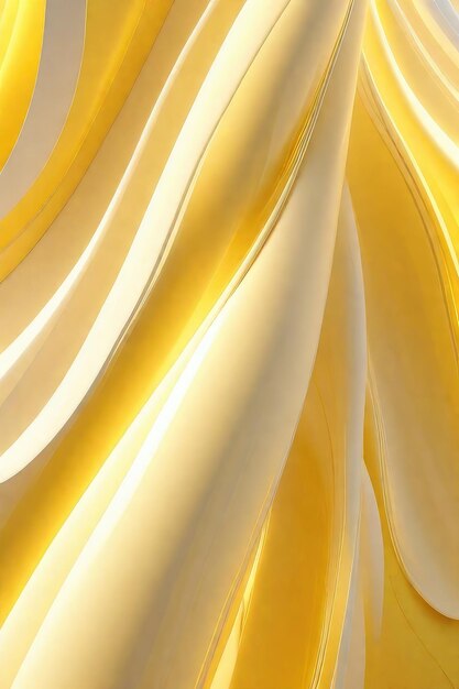 Photo yellow and white waves abstract background