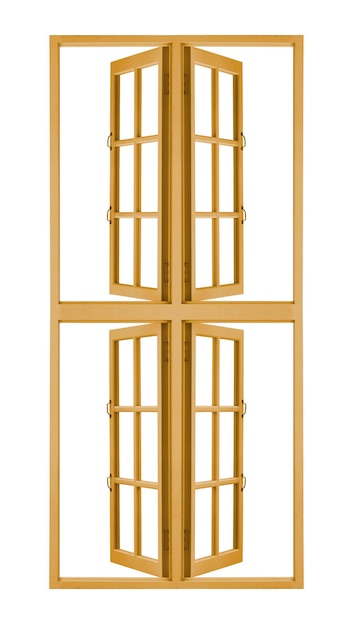 yellow wood window opened