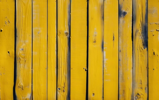 Foto un recinto di legno giallo con uno sfondo giallo e la parola legno su di esso.