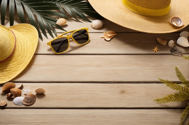 Yellow Wooden Plank With Accessories