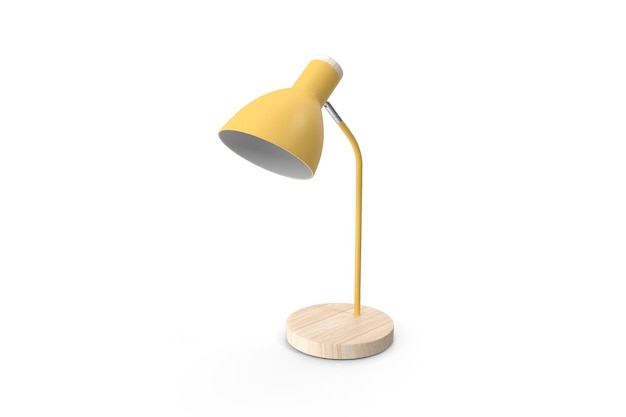 Photo yellow wooden table lamp