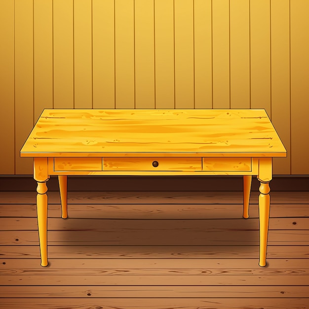 yellow wooden table