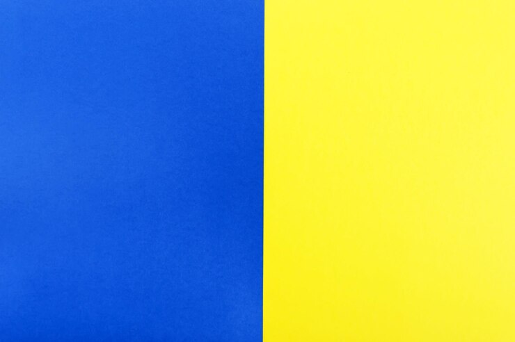 Photo yellowblue 배경 프로젝트를 위한 여유 공간 twocolor abstract background