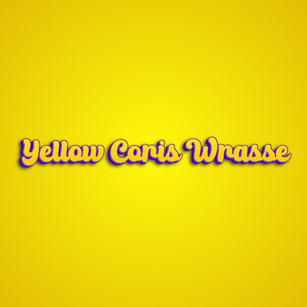 Yellowcoriswrasse typography 3d design yellow pink white background photo jpg