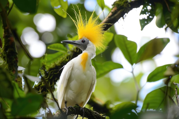 Yellowcrested Avian Rarity a rare bird species characterized by its vibrant yellow crest