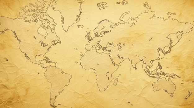 Yellowed Map Paper Background