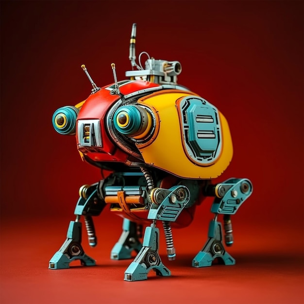 Желтокрасный робот, созданный ИИ