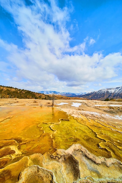 Yellowstone terraces in winter