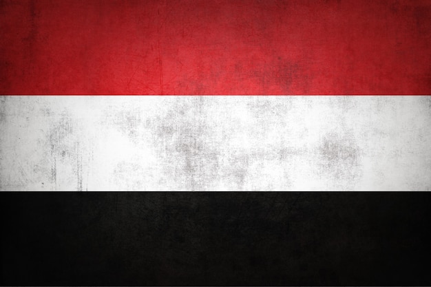 Yemen flag with grunge texture.