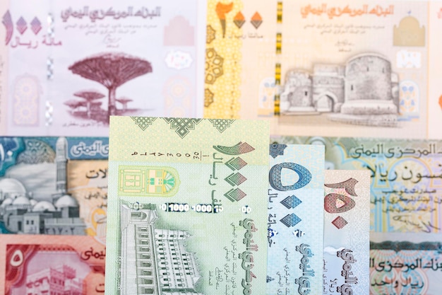 Photo yemeni money rial a business background