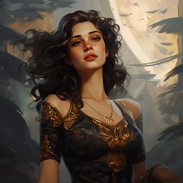 Yennefer in the Art Style of Quentin