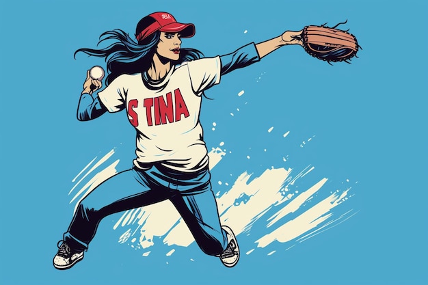 Yes i throw like a girl want a lesson softball baseball funny t shirt design