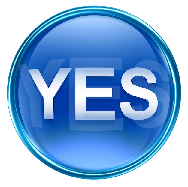 YES icon blue isolated on white