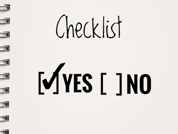 Photo yes no checkbox with yes box selected with a checkmar