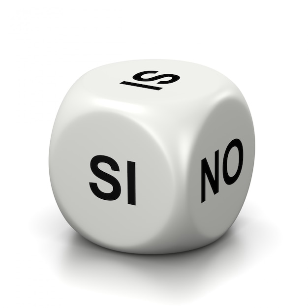 Yes or No White Dice, Spanish and Italian Language