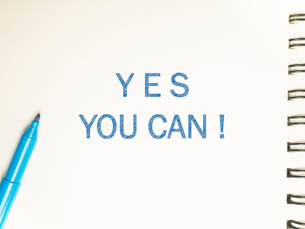 Yes You Can business motivational inspirational quotes words typography lettering concept