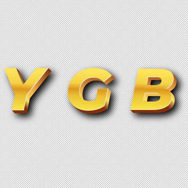 YGB Gold Logo Icon Isolated White Background Transparent